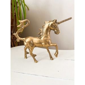 Vintage Brass Unicorn Figurine